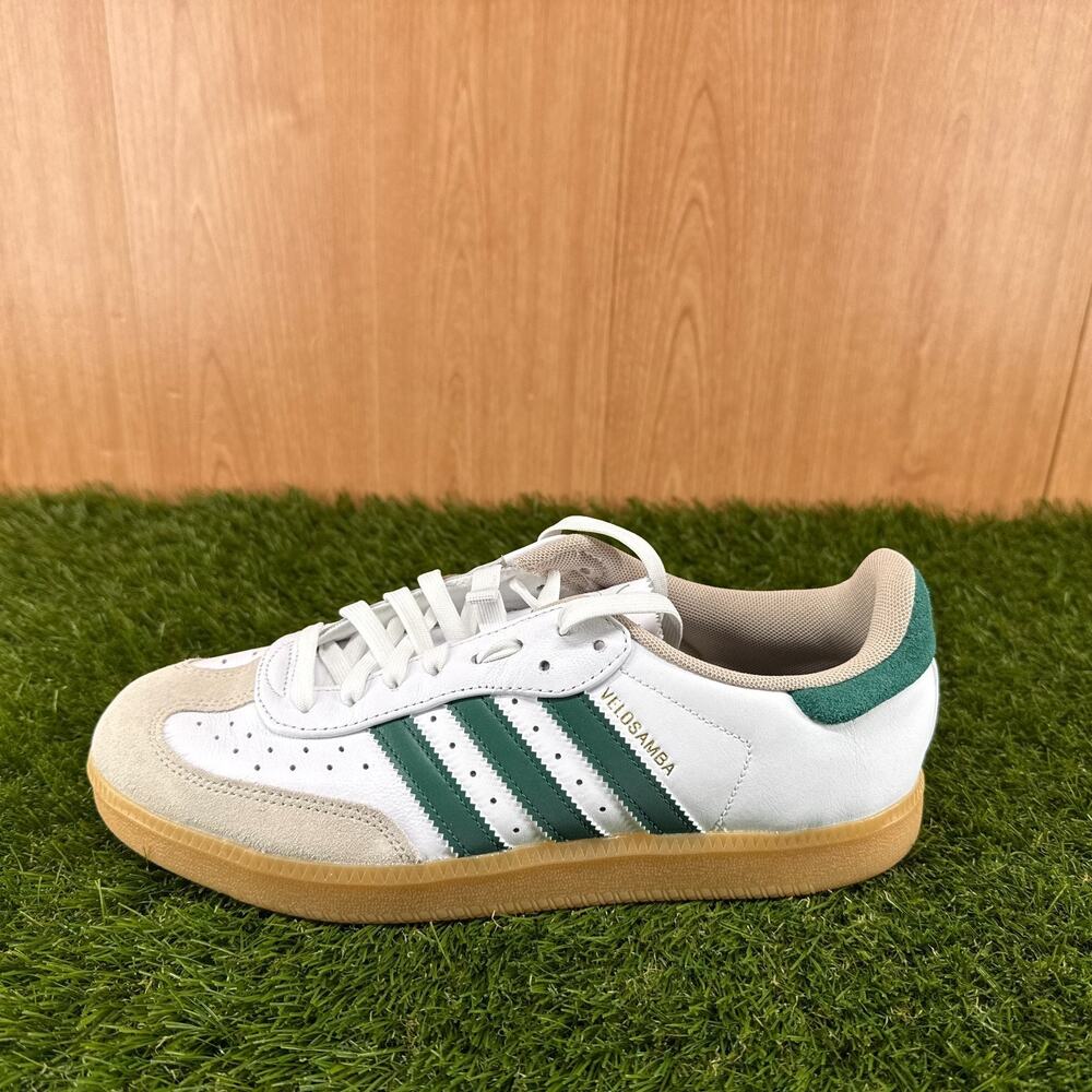adidas Velosamba Leather Cloud White Green Cycling Shoes JQ2324 Men's Size 9.5 - Picture 6 of 7